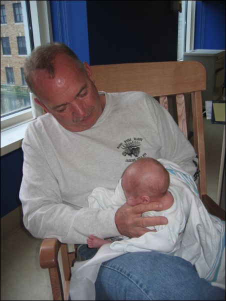 Grandpa burping Owen